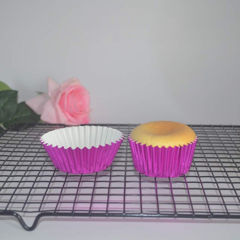 Huaswan Hot Pink Foil Cupcake Liners Standard Paper Baking Cups for Birthday, Party and More, 120-Count - Image 4